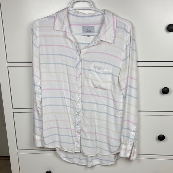 Rails Rosci Rainbow Stripe Button Down - Size S - Picture 1 of 8